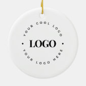 Aangepaste Ronde Cirkel Zakelijk Logo Wit Kerstmis Keramisch Ornament (Achterkant)