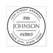 Aangepaste Ronde Familienaam Retouradres Zelfinktende Stempel (Design)