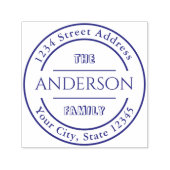 Aangepaste Ronde Familienaam Retouradres Zelfinktende Stempel (Design)