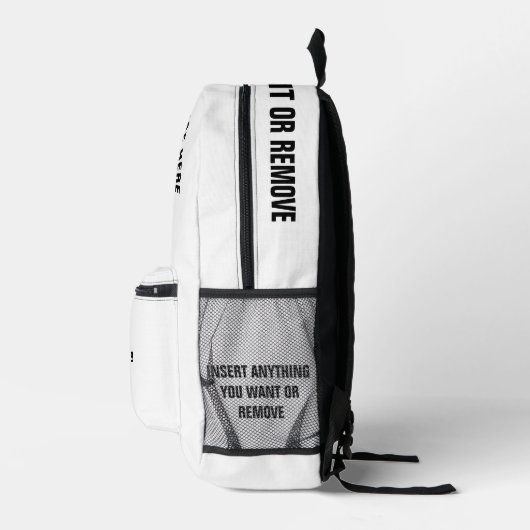 Aangepaste ronde foto en tekst Solid White Bedrukte Rugzak (Rechts)