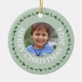 Aangepaste Ronde Foto Kerst Ornament (Voorkant)