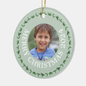 Aangepaste Ronde Foto Kerst Ornament (Links)
