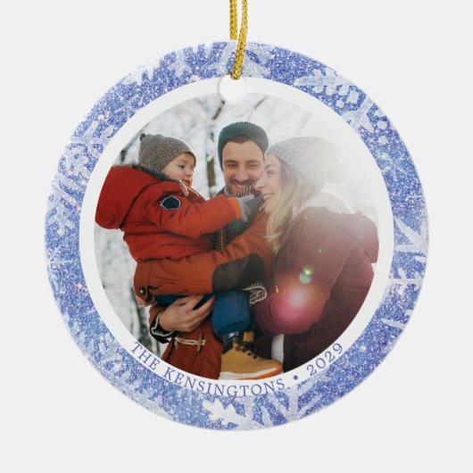 Aangepaste Ronde Foto Kerst Ornament (Voorkant)