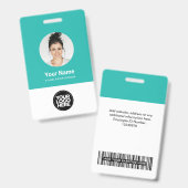 Aangepaste ronde foto logo naam van werknemer badge (Voor- en achterkant)