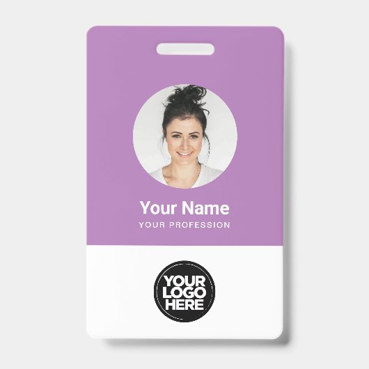 Aangepaste ronde foto logo naam werknemer badge (Voorzijde)