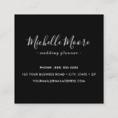 Aangepaste, ronde foto modern vrouwelijk zwart vierkante visitekaartje (Achterkant)