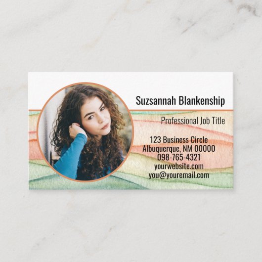 Aangepaste ronde foto Small Business Kleurrijk Visitekaartje (Voorkant)