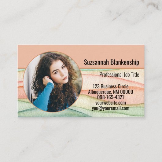 Aangepaste ronde foto Small Business Kleurrijk Visitekaartje (Voorkant)