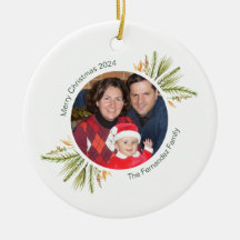 Aangepaste Ronde Foto Waterverf Groen Kerstmis