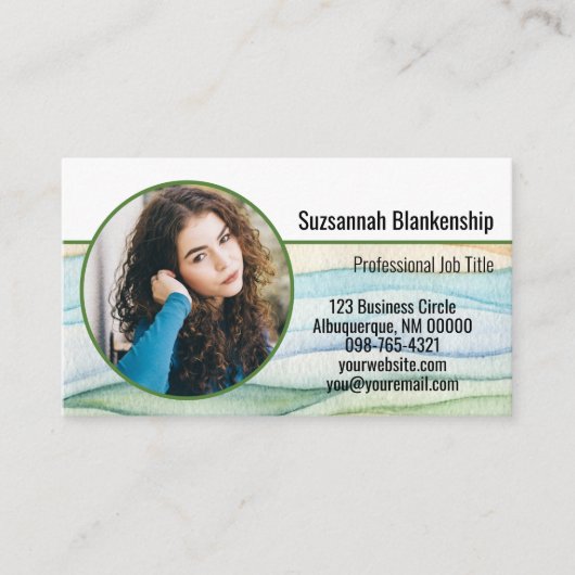 Aangepaste ronde foto-Waterverf voor kleine bedrij Visitekaartje (Voorkant)