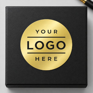 Aangepaste Ronde Gouden Zakelijke Logo Promo Sticker