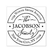 Aangepaste Ronde Hand Lettered Script Family Monog Zelfinktende Stempel (Design)