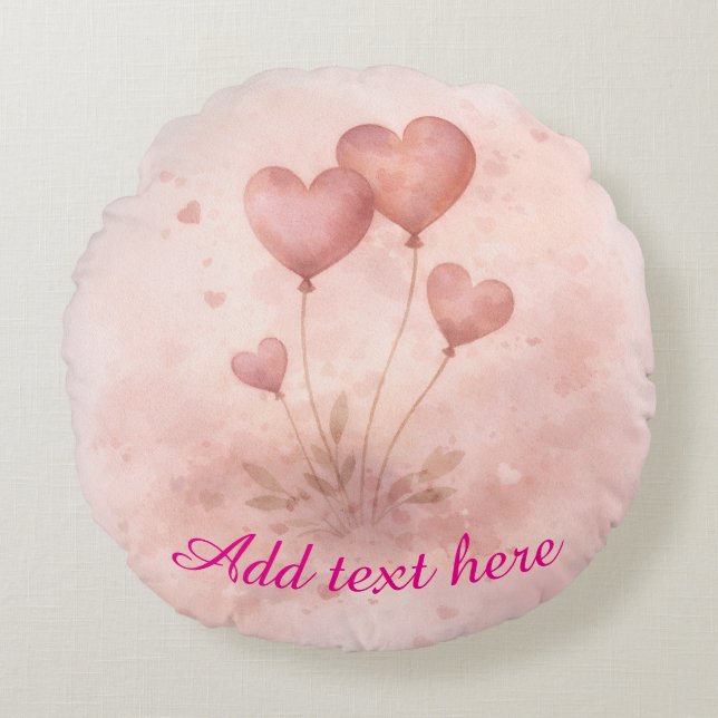 Aangepaste Ronde Hart Ballon Kussen (Voorkant)