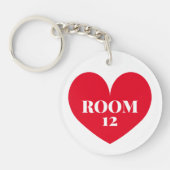 Aangepaste ronde hotelkamer sleutelhanger met hart (Voorkant)