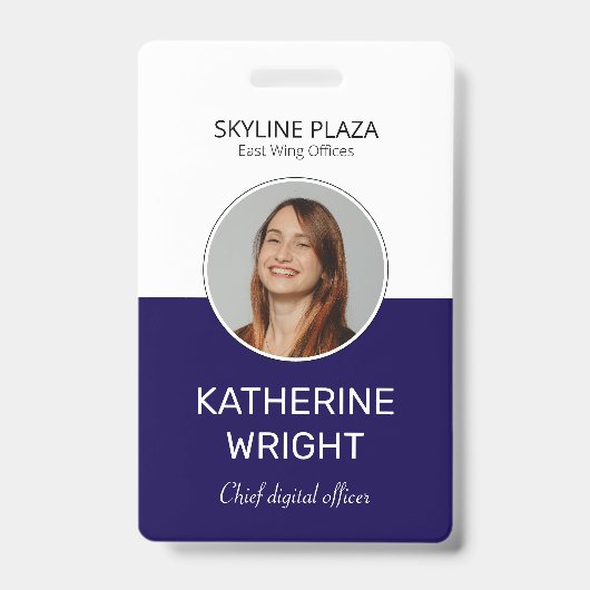 Aangepaste ronde ID naam van werknemer foto Badge (Voorzijde)