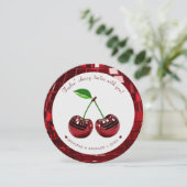 Aangepaste ronde kersen Disco Ball Valentijnsdag Feestdagenkaart (Staand voorkant)