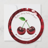 Aangepaste ronde kersen Disco Ball Valentijnsdag Feestdagenkaart (Voorkant)