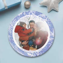 Aangepaste ronde kerst Kaart met foto