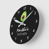 Aangepaste, ronde, keukenmuurklok met groene avoca ronde klok (Hoek)