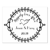 Aangepaste ronde krans bruiloft rubberstempel (Afrduk)