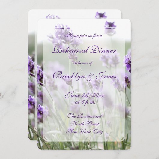 Aangepaste ronde lavender Bohemian repetitie Uitno Kaart (Voorkant / Achterkant)