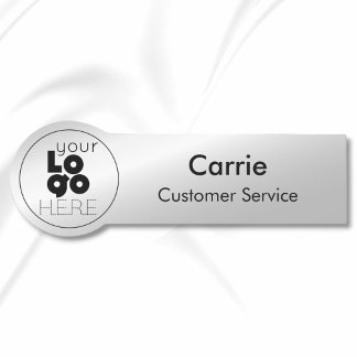 Aangepaste ronde Logo Metallic Silver Name Tag voo