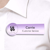 Aangepaste Ronde Logo Metallic Violet Paarse Naam  Naamplaatje