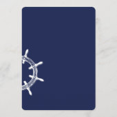 Aangepaste ronde nautische marineblauwe huwelijksm menu (Achterkant)