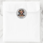 Aangepaste ronde sticker met schattige dachshond p (Tas)