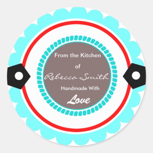 Aangepaste Ronde Uit de Keuken van Stickers Gift L (Voorkant)