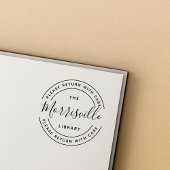 Aangepaste ronde van de bibliotheek met scriptnaam rubberstempel