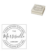 Aangepaste ronde van de bibliotheek met scriptnaam rubberstempel (Gestempeld)