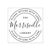 Aangepaste ronde van de bibliotheek met scriptnaam rubberstempel (Afrduk)