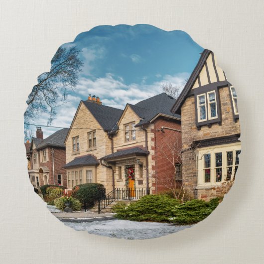 Aangepaste Ronde Worpkussen Persoonlijke Decoratie Rond Kussen (Voorkant)