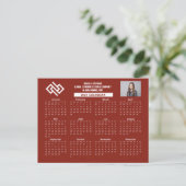 Aangepaste Rood 2027 Bedrijfskalender Zakelijk Briefkaart (Staand voorkant)