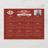 Aangepaste Rood 2027 Bedrijfskalender Zakelijk Briefkaart (Voorkant)