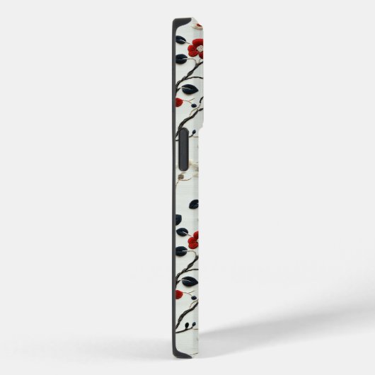 Aangepaste rood, blauw, en wit geborduurde bloemig Case-Mate iPhone case (Achterkant / Rechts)