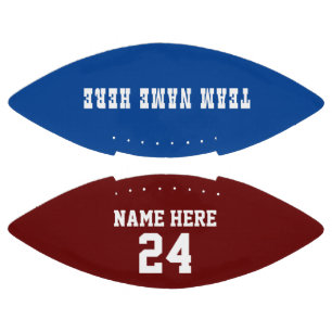 AANGEPASTE ROOD BLAUW NUMMER NAAM TYPOGRAFIE AMERICAN FOOTBALL