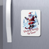 Aangepaste Rood en Wit Funny Santa Schattigee Kers Magneet