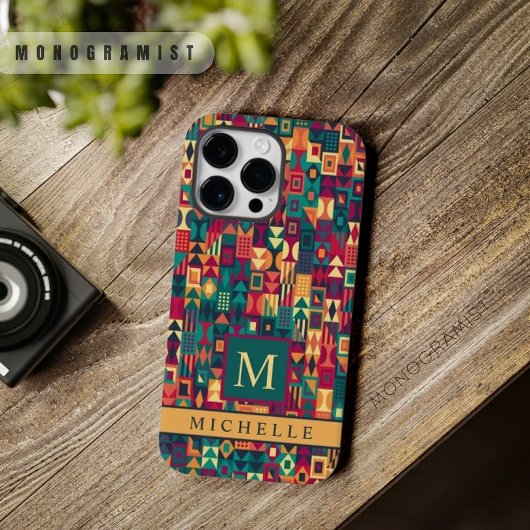 Aangepaste Rood Geel Groen Vormen Geometrisch Case-Mate iPhone Case