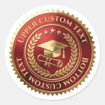 Aangepaste Rood-Gouden Folie Afstudeercertificaat