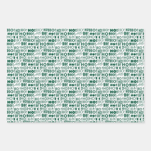 Aangepaste rood groen en blauw Santa's HO! HO! HO! Inpakpapier Vel (Voorkant 3)