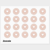 Aangepaste Rood Thuisgemaakt Met Liefde Hart Ronde Sticker (Vel)