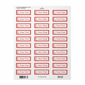 Aangepaste rood & wit cadeau Label Stickers of lab (Full Sheet)