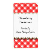 Aangepaste rood wit geplakt recept of zeep etikett etiket (Voorkant)