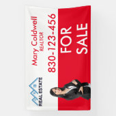 Aangepaste rood wit Realtor foto promotioneel Spandoek (Verticaal)