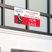 Aangepaste rood wit Realtor foto promotioneel Spandoek (Buitenkant Gebouw)