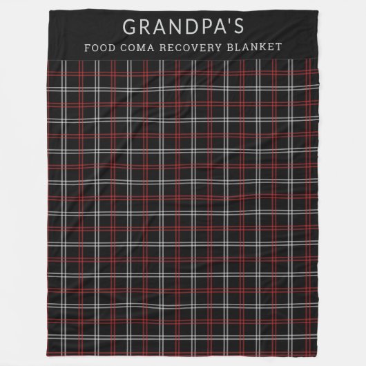 Aangepaste Rood Zwart Geplaagd Grappig Opa Voedsel Fleece Deken (Voorkant)