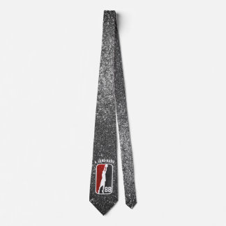 Aangepaste Rood & Zwart Glitter Basketbal Speler Stropdas