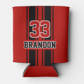 Aangepaste roodroze en zwarte snufjes voor sport blikjeskoeler (Voorkant)